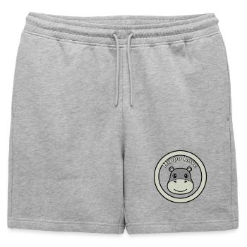 Hippo Love Hippo Logo Badge - Short de survêtement homme premium - gris chiné - Devant - AI Model Male 178 light (178cm)