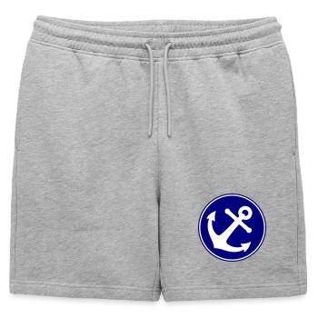 Anchor icon - Mens' Premium Organic Sweatshorts - heather grey - Front - AI Model Male 178 light (178cm)