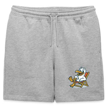 Canard décontracté sur chaise longue - Short de survêtement homme premium - gris chiné - Devant - AI Model Male 178 light (178cm)