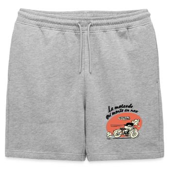 La motarde qui monte au nez - Short de survêtement homme premium - gris chiné - Devant - AI Model Male 178 light (178cm)