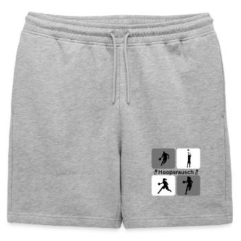 Dynamique des silhouettes de basketball - Short de survêtement homme premium - gris chiné - Devant - AI Model Male 178 light (178cm)