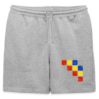 Couleurs Motif d’ornement - Couleurs de base - Short de survêtement homme premium - gris chiné - Devant - AI Model Male 178 light (178cm)