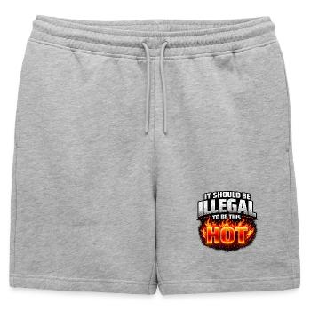 It Should Be Illegal to Be This Hot - Mens' Premium Organic Sweatshorts - heather grey - Front - AI Model Male 178 light (178cm)