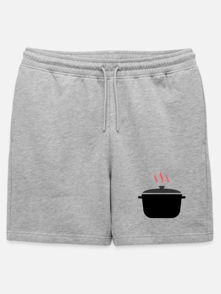 Kochtopf Dampf Kochen - Männer Premium Organic Sweatshorts - Grau meliert