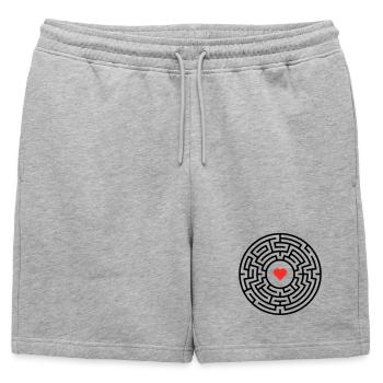 Labyrinthe du Labyrinthe Heart Maze - Short de survêtement homme premium - gris chiné - Devant - AI Model Male 178 light (178cm)