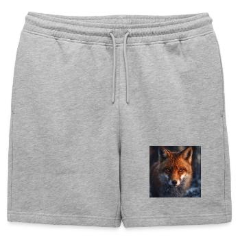 Reconnaissance de renard au crépuscule - Short de survêtement homme premium - gris chiné - Devant - AI Model Male 178 light (178cm)