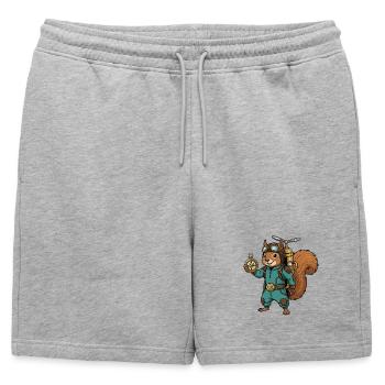 Squirrel Steampunk Aviator Jetpack Compass - Mens' Premium Organic Sweatshorts - heather grey - Front - AI Model Male 178 light (178cm)