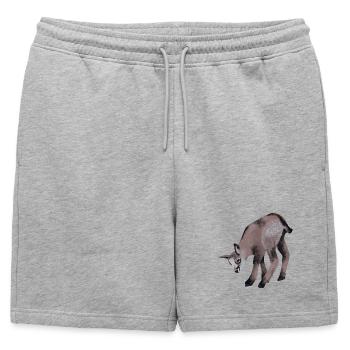 Young chamois - Mens' Premium Organic Sweatshorts - heather grey - Front - AI Model Male 178 light (178cm)