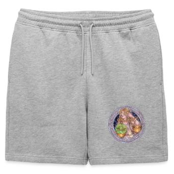 Don du signe du zodiaque Balance Balance - Short de survêtement homme premium - gris chiné - Devant - AI Model Male 178 light (178cm)