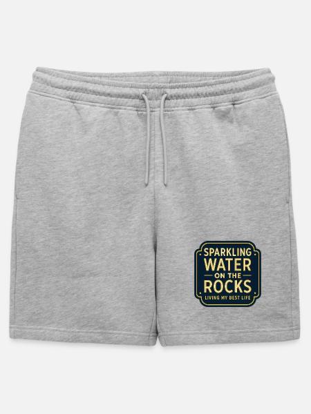 Sparkling water on rocks neon - Mens' Premium Organic Sweatshorts - heather grey