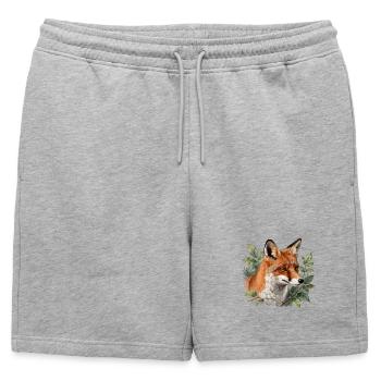 Renard botanique - Short de survêtement homme premium - gris chiné - Devant - AI Model Male 178 light (178cm)