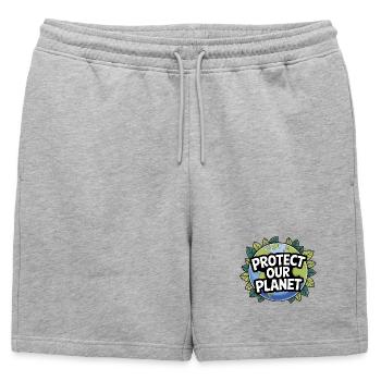Protéger la Terre – Thème Planète - Short de survêtement homme premium - gris chiné - Devant - AI Model Male 178 light (178cm)