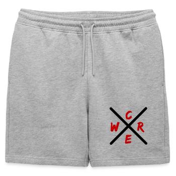 Marque rouge de l’équipe - Short de survêtement homme premium - gris chiné - Devant - AI Model Male 178 light (178cm)