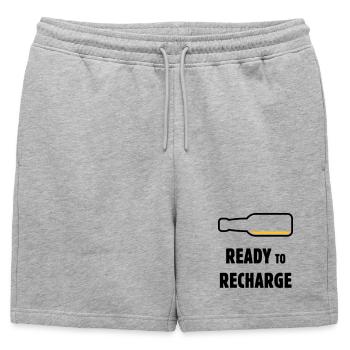 Prêt à recharger (Bière / Bière / POS 2C) - Short de survêtement homme premium - gris chiné - Devant - AI Model Male 178 light (178cm)