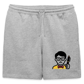 Professeur Professeur Bande dessinée Glasses - Short de survêtement homme premium - gris chiné - Devant - AI Model Male 178 light (178cm)
