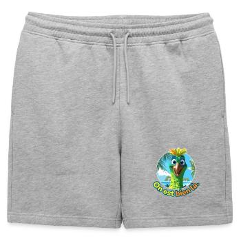 Oiseau cartoon estival humour soleil - Short de survêtement homme premium - gris chiné - Devant - AI Model Male 178 light (178cm)