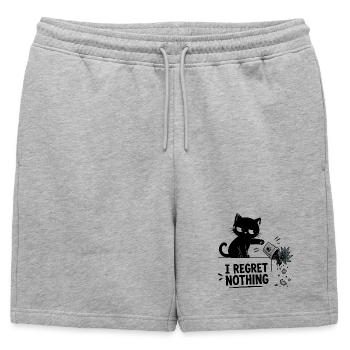Je ne regrette rien drôle Chat noir qui s’écrase - Short de survêtement homme premium - gris chiné - Devant - AI Model Male 178 light (178cm)