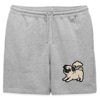 Pug dog qui pète, drôle - Short de survêtement homme premium - gris chiné - Devant - AI Model Male 178 light (178cm)