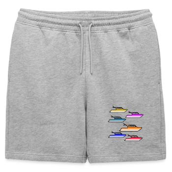 Bateaux à moteur - Short de survêtement homme premium - gris chiné - Devant - AI Model Male 178 light (178cm)