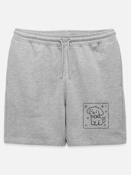 Cute Baby Puppy | Lulu Lotus - Mens' Premium Organic Sweatshorts - heather grey
