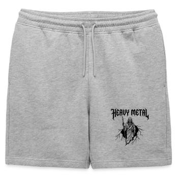 Musique heavy metal - Short de survêtement homme premium - gris chiné - Devant - AI Model Male 178 light (178cm)