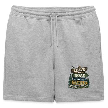 Leave the Road, Take the Trails - Mens' Premium Organic Sweatshorts - heather grey - Front - AI Model Male 178 light (178cm)
