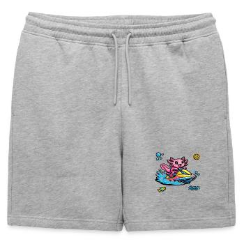 Éclaboussure néon en jet ski Axolotl - Short de survêtement homme premium - gris chiné - Devant - AI Model Male 178 light (178cm)