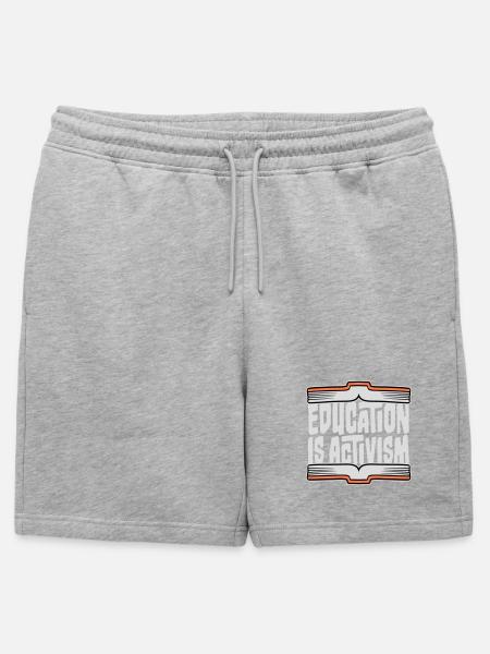 Education Is Activism Bildung Aktivismus Statement - Mens' Premium Organic Sweatshorts - heather grey