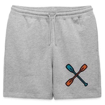 Graphique à pagaie croisée - Short de survêtement homme premium - gris chiné - Devant - AI Model Male 178 light (178cm)