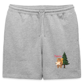 Explore Camping Shirt – Bear in the Woods - Short de survêtement homme premium - gris chiné - Devant - AI Model Male 178 light (178cm)
