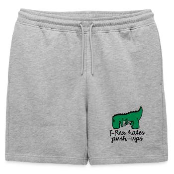 T-Rex déteste push-ups - Short de survêtement homme premium - gris chiné - Devant - AI Model Male 178 light (178cm)