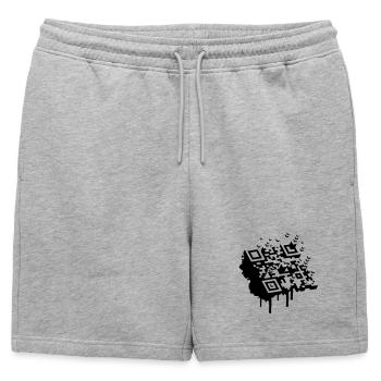 Un code à barres 3D comme un graffiti - Short de survêtement homme premium - gris chiné - Devant - AI Model Male 178 light (178cm)