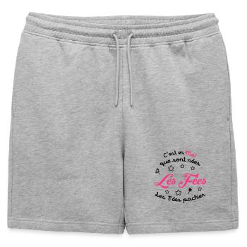 fille / fée / princesse / bébé - Short de survêtement homme premium - gris chiné - Devant - AI Model Male 178 light (178cm)