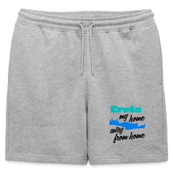 Crète – ma deuxième maison - Short de survêtement homme premium - gris chiné - Devant - AI Model Male 178 light (178cm)