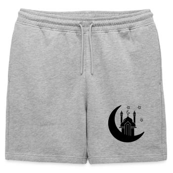 Mosque religious place of worship in moon - Mens' Premium Organic Sweatshorts - heather grey - Front - AI Model Male 178 light (178cm)