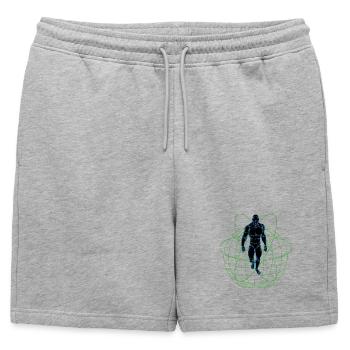 Earth Machine Man Atomic Robot Machine Man - Short de survêtement homme premium - gris chiné - Devant - AI Model Male 178 light (178cm)