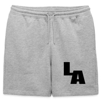 LOS ANGELES, Californie - Short de survêtement homme premium - gris chiné - Devant - AI Model Male 178 light (178cm)