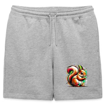 Squirrel - Mens' Premium Organic Sweatshorts - heather grey - Front - AI Model Male 178 light (178cm)