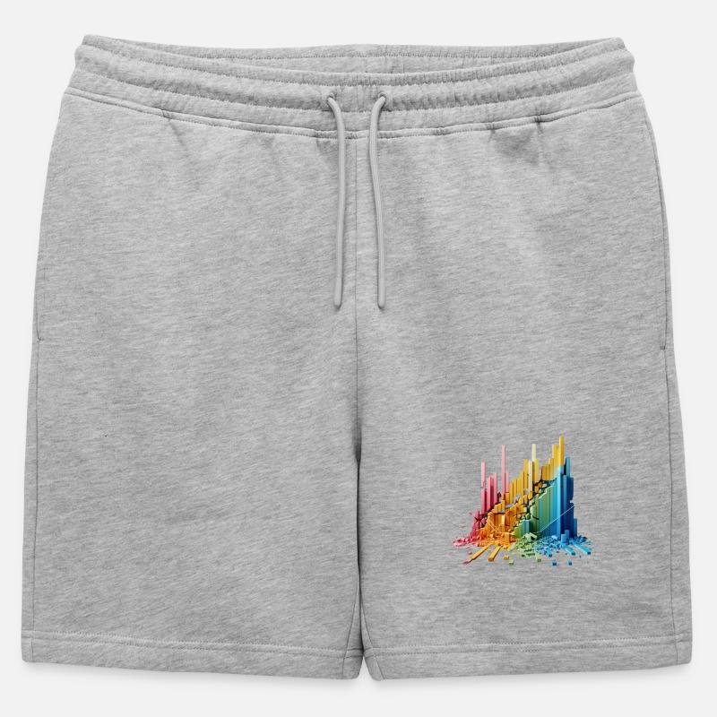 Frequenz-Wand - Männer Premium Organic Sweatshorts - Grau meliert