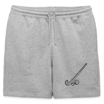 Bâton et balle de hockey sur gazon - Short de survêtement homme premium - gris chiné - Devant - AI Model Male 178 light (178cm)