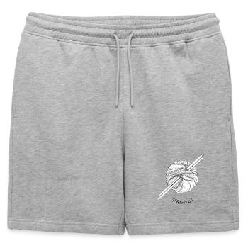 Pom-pom de fil à tricoter et pelote de laine - Short de survêtement homme premium - gris chiné - Devant - AI Model Male 178 light (178cm)