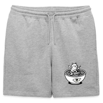Mignon Noudle Soup Chat - Short de survêtement homme premium - gris chiné - Devant - AI Model Male 178 light (178cm)