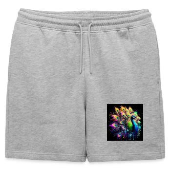 paon - Short de survêtement homme premium - gris chiné - Devant - AI Model Male 178 light (178cm)