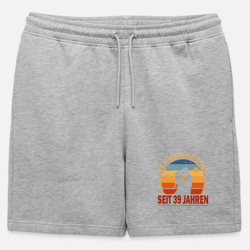39 Jahre Beziehung Geschenk Ehemann Ehefrau - Männer Premium Organic Sweatshorts - Grau meliert