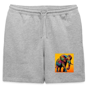 éléphant - Short de survêtement homme premium - gris chiné - Devant - AI Model Male 178 light (178cm)