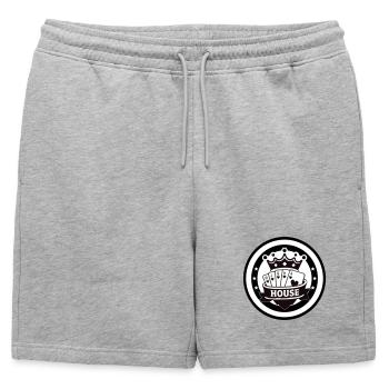 Flush royal de la maison Emblème du poker au cœur - Short de survêtement homme premium - gris chiné - Devant - AI Model Male 178 light (178cm)