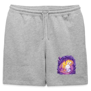 Le lapin dans la grotte de cristal - Short de survêtement homme premium - gris chiné - Devant - AI Model Male 178 light (178cm)