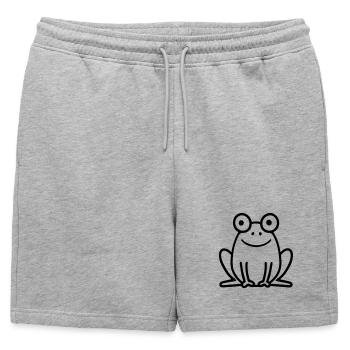 grenouille - Short de survêtement homme premium - gris chiné - Devant - AI Model Male 178 light (178cm)