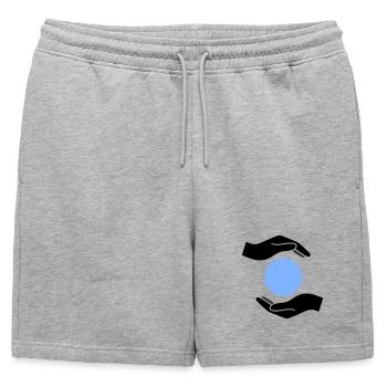 Hands Protection Ball World - Mens' Premium Organic Sweatshorts - heather grey - Front - AI Model Male 178 light (178cm)