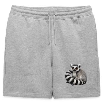Illustration du lémurien à queue annelée - Short de survêtement homme premium - gris chiné - Devant - AI Model Male 178 light (178cm)